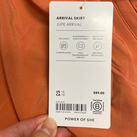 NWT Athleta Arrival Skirt Orange Midi Maxi Womens Size 18 Plus Orange Clay - Picture 5 of 6